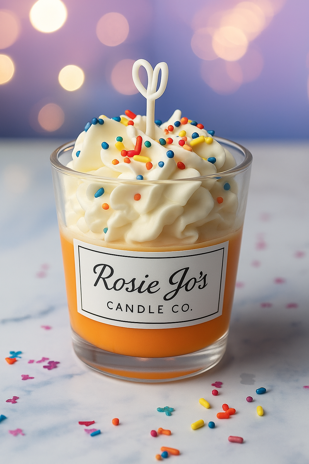 Vela de confeti de arcoíris