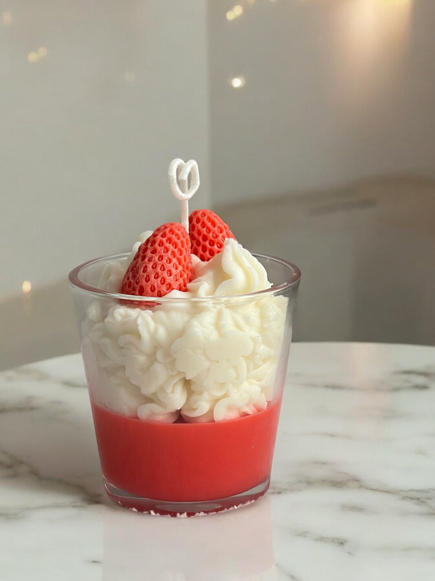 Strawberry Parfait Dessert Candle