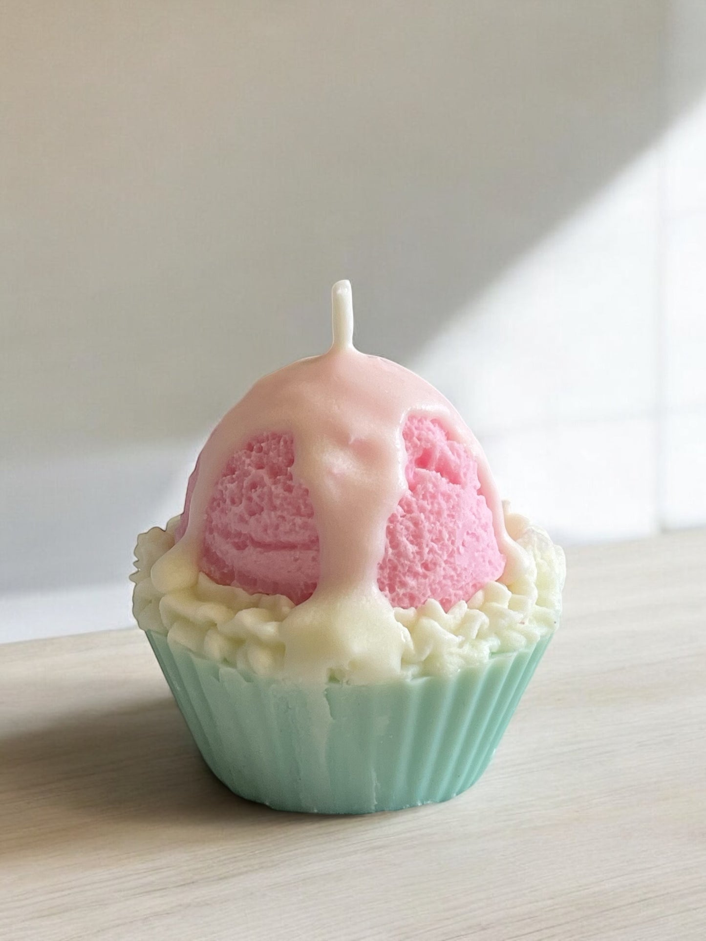 Pink Dreamsicle Cupcake Candle