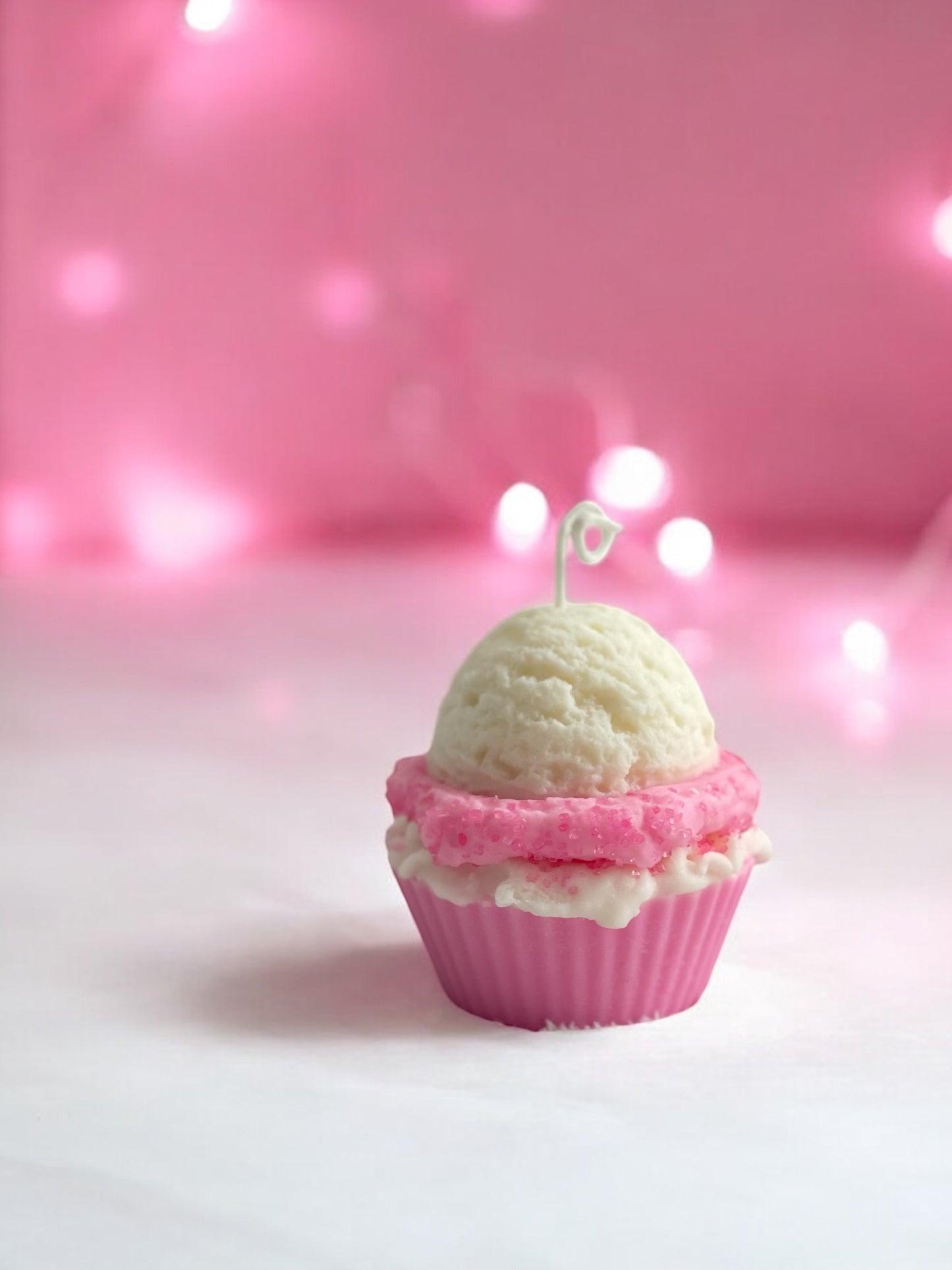 Frosted Pink Paradise Cupcake Candle